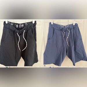 Lot of 2 Black and Blue Casual Shorts Set